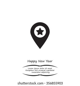 Map pointer star icon