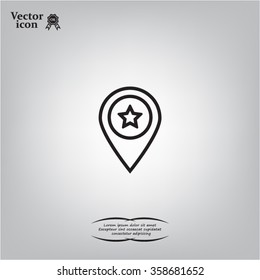 Map pointer star icon