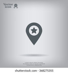 Map pointer star icon
