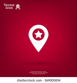Map pointer star icon