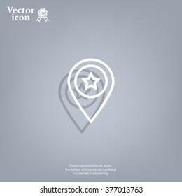 Map pointer star icon