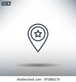 Map pointer star icon