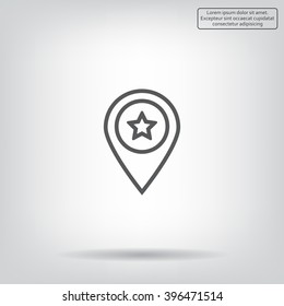 Map pointer star icon