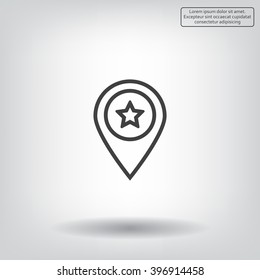 Map pointer star icon