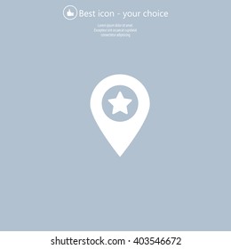 Map pointer star icon