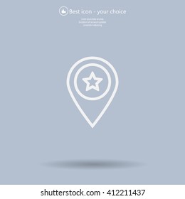 Map pointer star icon