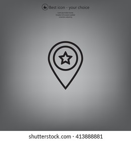 Map pointer star icon