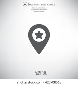 Map pointer star icon