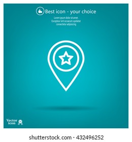 Map pointer star icon