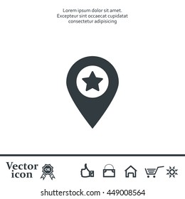 Map pointer star icon