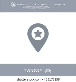 Map pointer star icon
