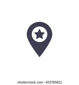 Map pointer star icon