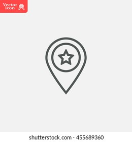 Map pointer star icon