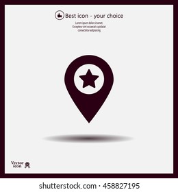 Map pointer star icon
