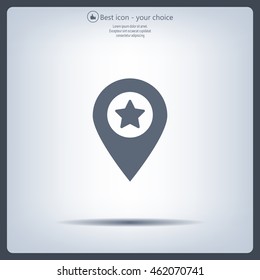Map pointer star icon