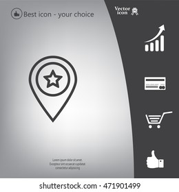 Map pointer star icon