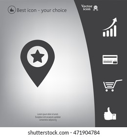 Map pointer star icon