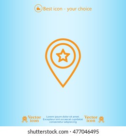 Map pointer star icon