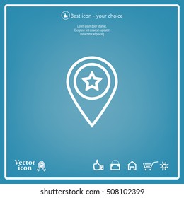 Map pointer star icon
