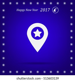 Map pointer star icon