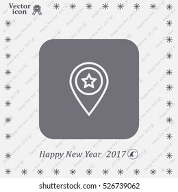 Map pointer star icon