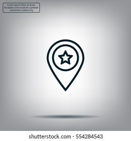 Map pointer star icon