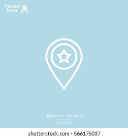 Map pointer star icon