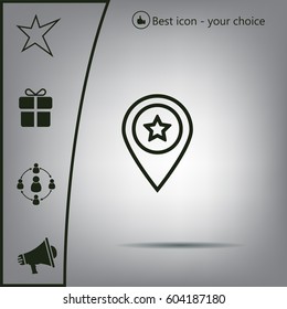 Map pointer star icon