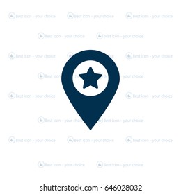 Map pointer star icon
