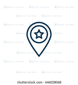 Map pointer star icon