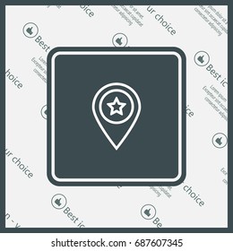 Map pointer star icon