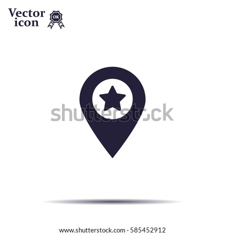 Map pointer star icon