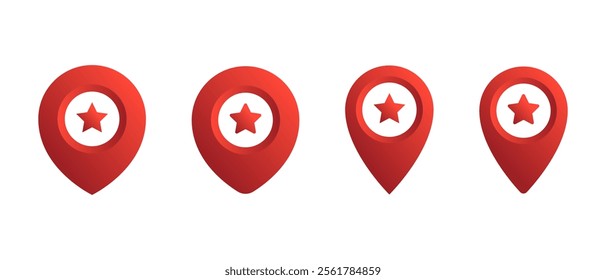 Map pointer with star icon in gradient style. Favorite place marker sign symbol