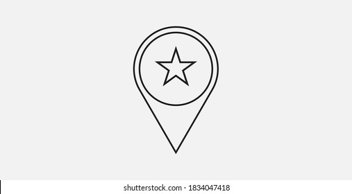Map pointer star icon. Location star icon. Vector illustration icon