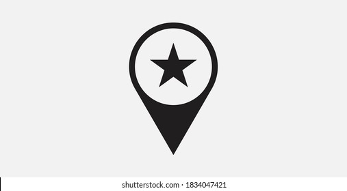 Map pointer star icon. Location star icon. Vector illustration icon