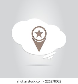 Map pointer with star icon. Made in vector