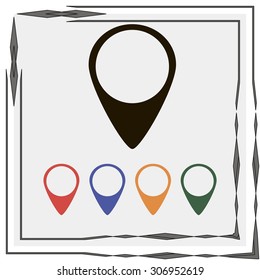 Map pointer with star - places optimization. Vector icon