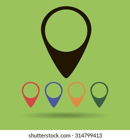 Map pointer with star - places optimization. Vector icon