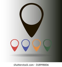 Map pointer with star - places optimization. Vector icon