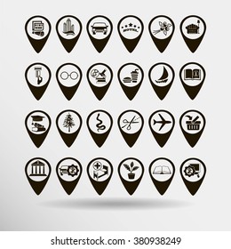 Map pointer with star - places optimization. Vector icon