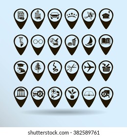 Map pointer with star - places optimization. Vector icon