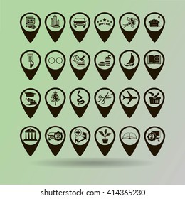 Map pointer with star - places optimization. Vector icon