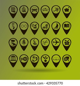 Map pointer with star - places optimization. Vector icon