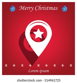 Map pointer with star - places optimization. Vector icon