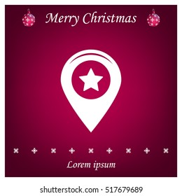 Map pointer with star - places optimization. Vector icon