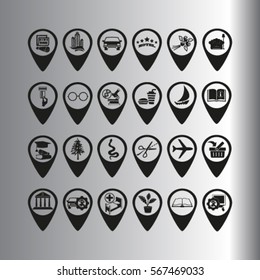 Map pointer with star - places optimization. Vector icon