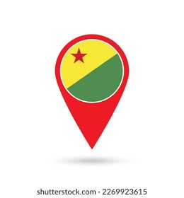 Map pointer with state Acre. Vector illustration.
