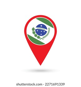 Map pointer with state Parana. Vector illustration.
