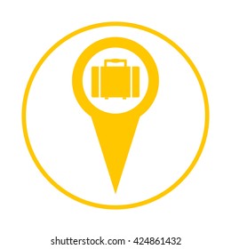 map pointer with suitcase icon