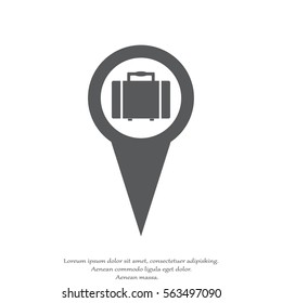 map pointer with suitcase icon